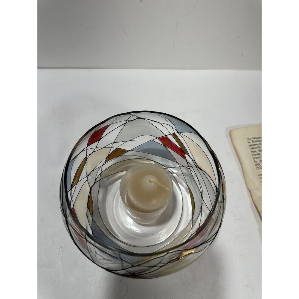 Partylite Calypso Mosaic Stained Glass W/‎ Tealight Candle Votive Holder Retired - Picture 5 of 13